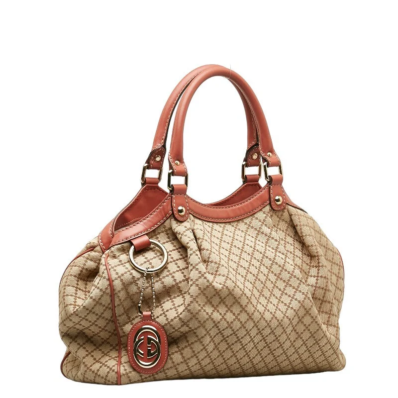 Gucci Diamond Suki handbag bag 211944 Beige pink canvas leather ladies Gucci Ginxi]