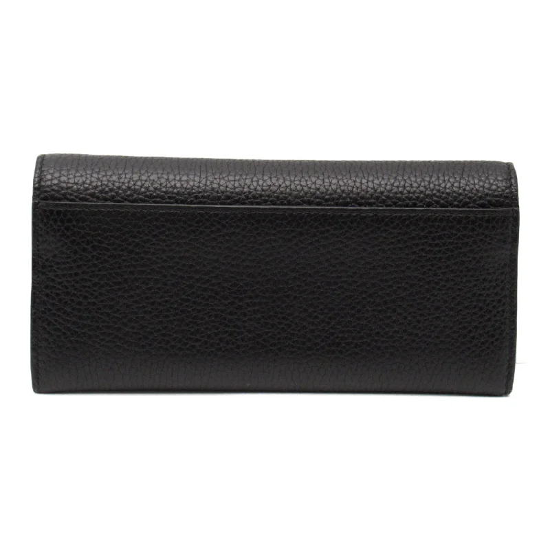 Gucci Double Fable Wallet Double Foldable Wallet Leather  Black 481727