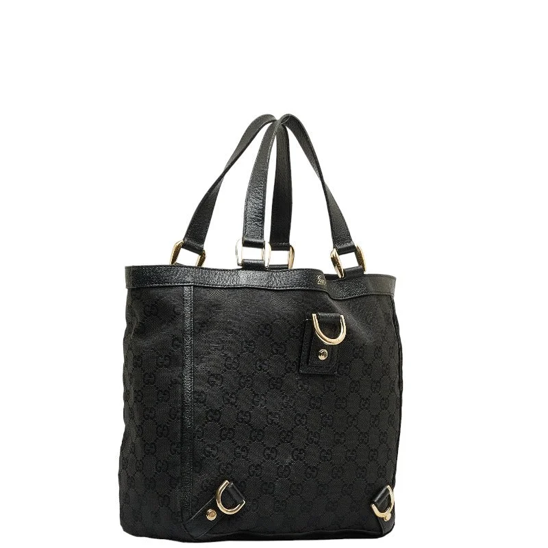 Gucci GG Canvas Abbey Handbag 130739 Black Canvas Leather Ladies Gucci