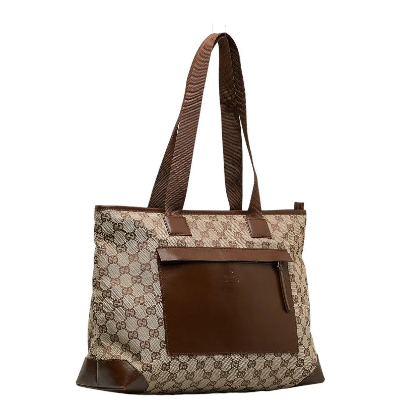 Gucci GG canvas handbag tooth bag 34339 Brown beige canvas leather ladies Gucci