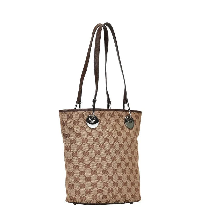 Gucci GG canvas handbag Tote bag 120840 Beige Brown canvas leather ladies Gucci