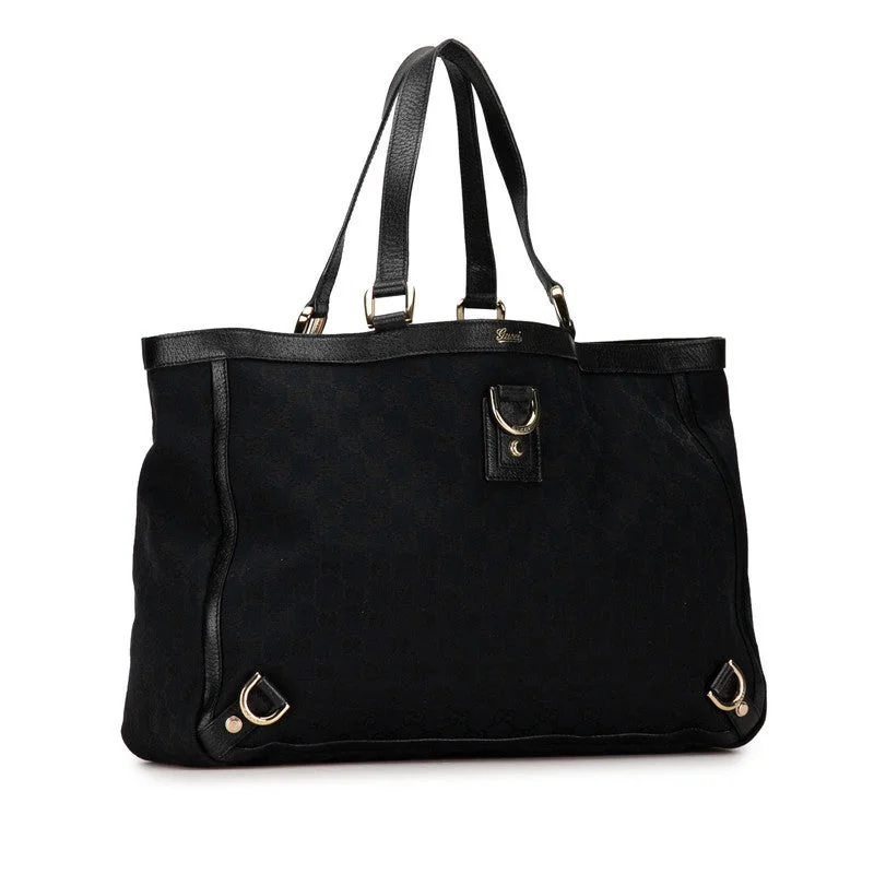 Gucci GG canvas handbag Tote bag 141472 Naïve Black canvas leather ladies Gucci