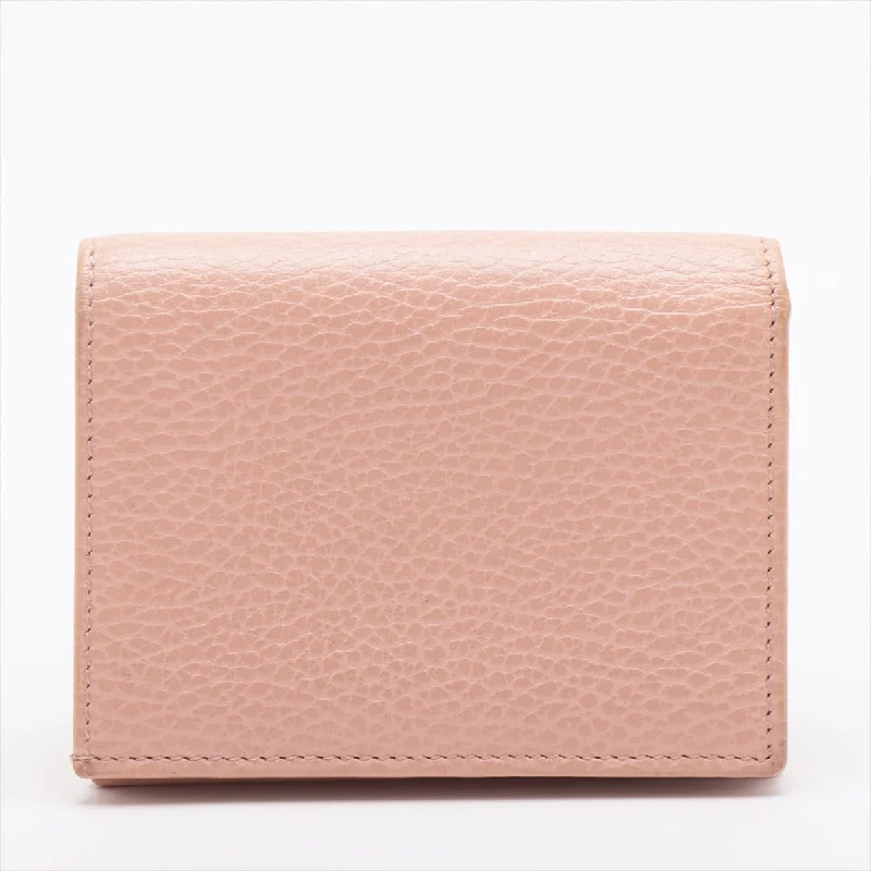 Gucci GG Marmont 456126 Leather Compact Wallet Pink Gucci