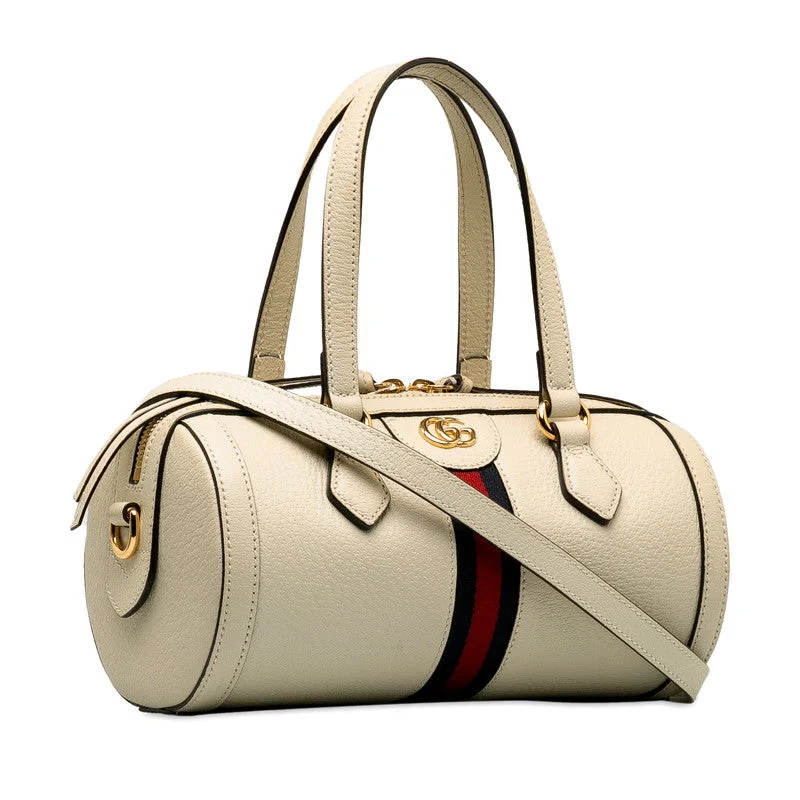 Gucci GG Ophidia Handbag Shoulder Bag 2WAY 602577 White Leather  Gucci