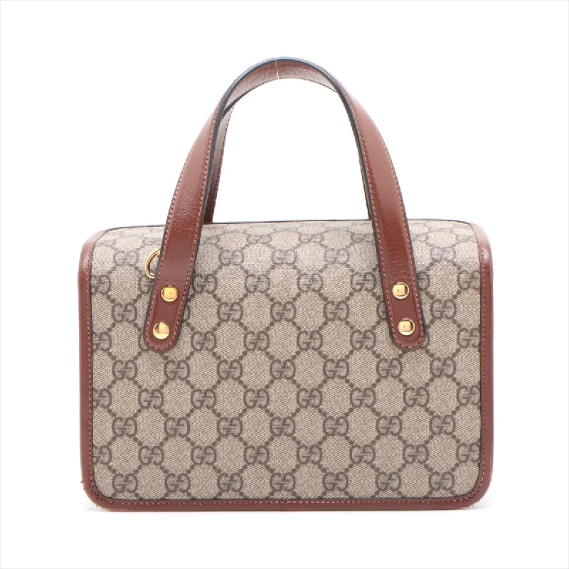 Gucci GG Supreme 2WAY Handbag Brown 645453