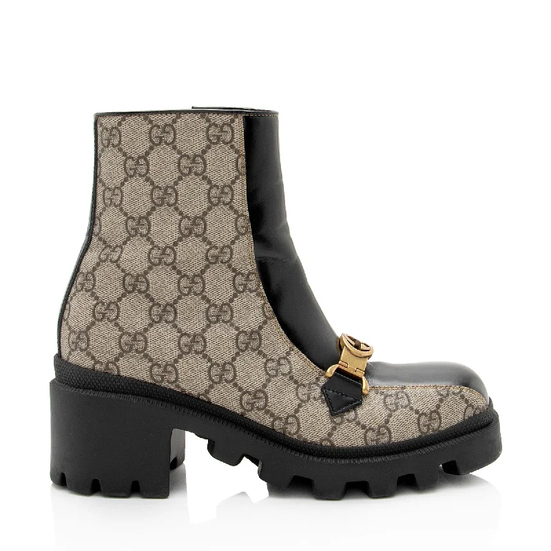 Gucci GG Supreme Calfskin Interlocking G Boots - Size 6 / 36 (SHF-IbZrvk)