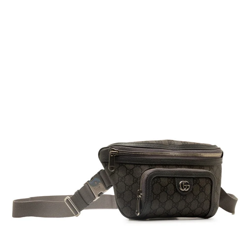 Gucci GG Supreme GG Marmont Waist Bag Body Bag 733868 Grey PVC Leather  Gucci