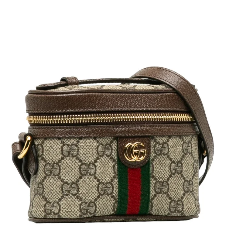 Gucci GG Supreme Ophidia Sy Line Slipper Mini Shoulder Bag Vanity Bag 699532 Beige Multicolor PVC Leather  Gucci Gucci