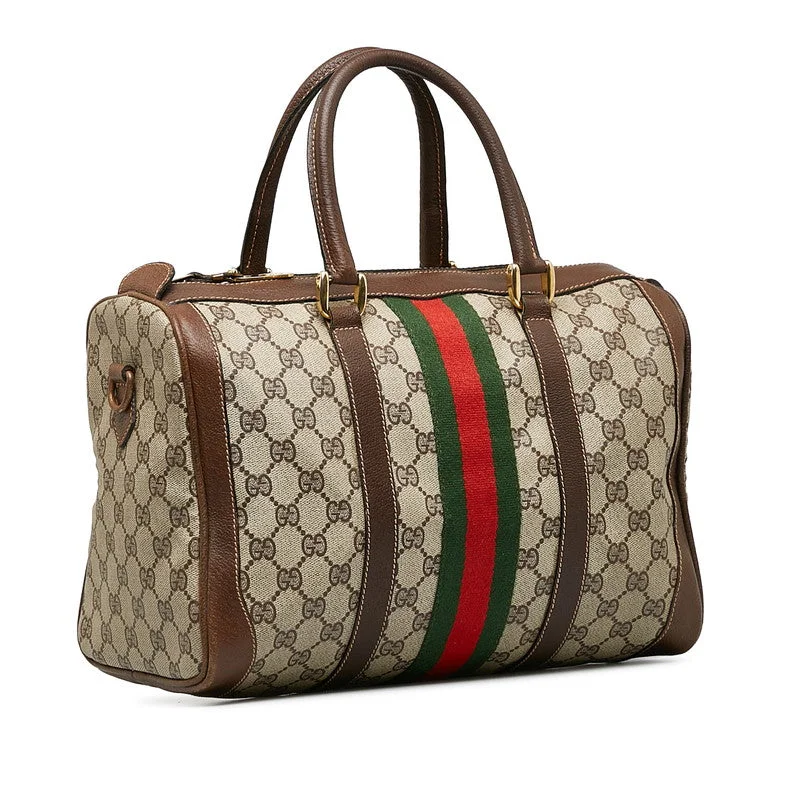 Gucci GG Supreme Sherry Line Mini Boston Bag Handbag Stripe