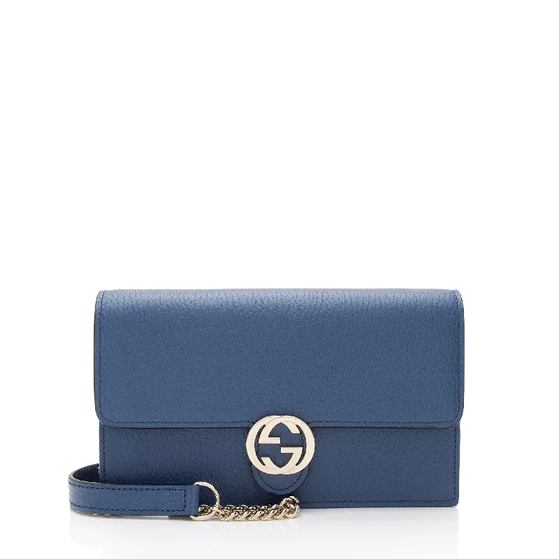 Gucci Grained Calfskin Interlocking G Chain Wallet (SHF-kaCeFG)