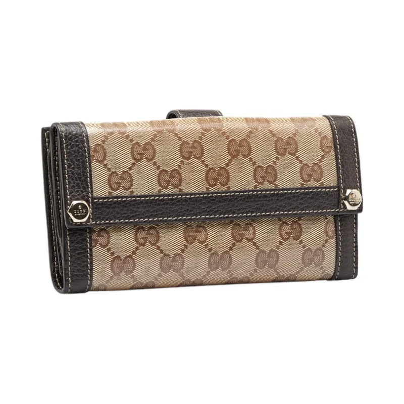 GUCCI Gucci 231839 Long Wallet PVC/Laser Beige Brown Ladies Gucci