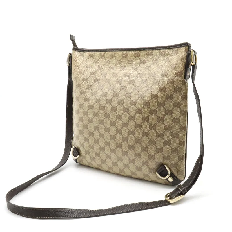 Gucci Gucci Abby GG Crystal Shoulder Bag Coated Canvas  Beige Dark Brown Outlet 268642