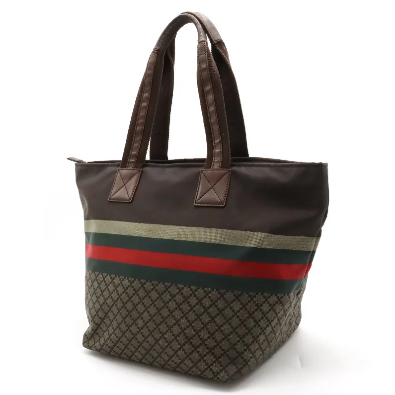 GUCCI Gucci Diamond Shellie Line  Bag Shoulder Bag Shoulder Bag Nylon Leather Brown Red Green 267922