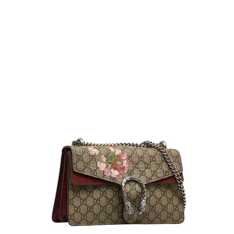 GUCCI Gucci GG Blumens 400249 Shoulder Bag PVC/Swed Beige Wine Red Ladies Gucci