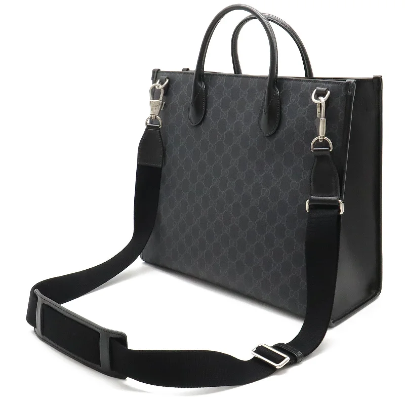 GUCCI Gucci GG Spring Interlocking G Medium Tortoise Bag 2WAY Shoulder Bag PVC Leather Grey Black 674148