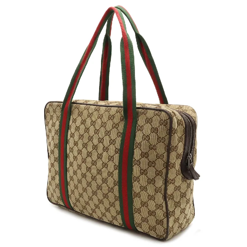 GUCCI GUCCI Gucci GG canvas shelly line  bag shoulder bag shoulder leather carcass dark brown tea 189753