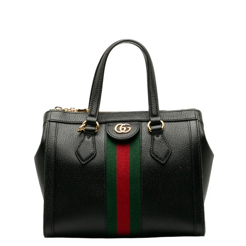 Gucci Ophidia Sherry Line Office Handbag 547551 Black Leather