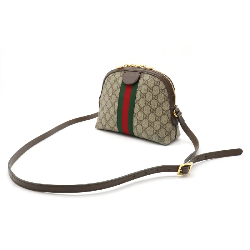 GUCCI Gucci Office GG Spring Shell Line Small Shoulder Bag Posket PVC Leather Beige Moca Brown 499621