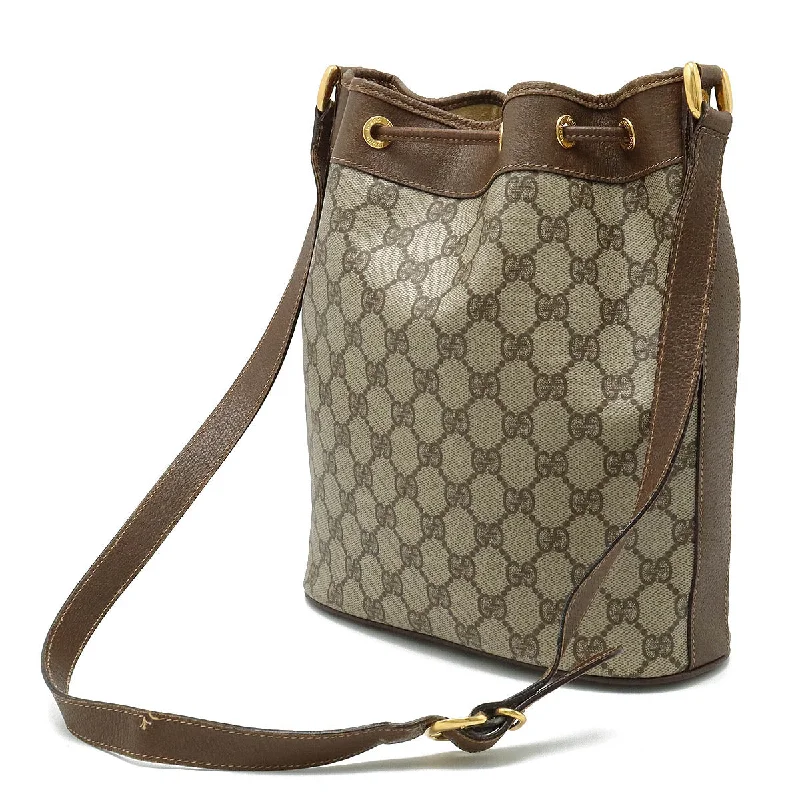 Gucci Gucci Old Gucci GG Plus Shoulder Bag Handle Bag Leather Beige Mocha Brown Gold  001.115.6179