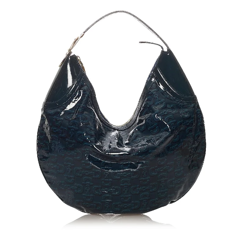 Gucci Horsebit Glam Patent Leather Hobo Bag (SHG-27679)