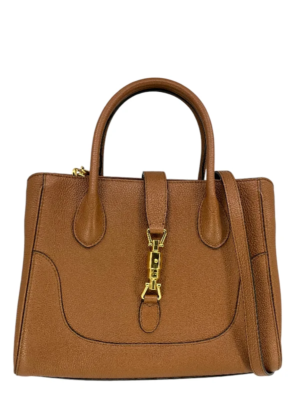 GUCCI Jackie 1961 Small Natural Grain Leather Tote Bag