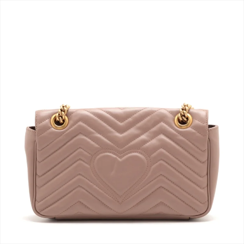 GUCCI Marmont Shoulder Bag in Leather Beige 443497