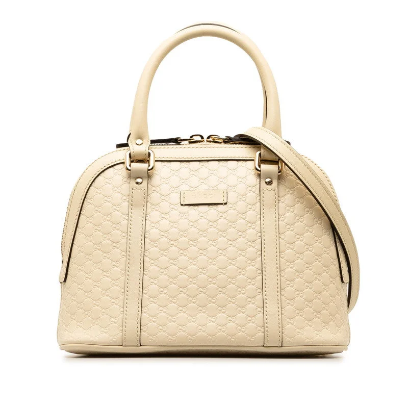 Gucci MicroGucci Sima Handbag 2WAY 449654 Ivory Beige Leather  Gucci