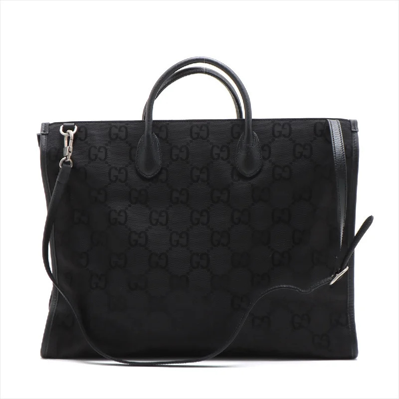 Gucci Off-Grid Nylon x Leather 2WAY Tote Bag Black 630353