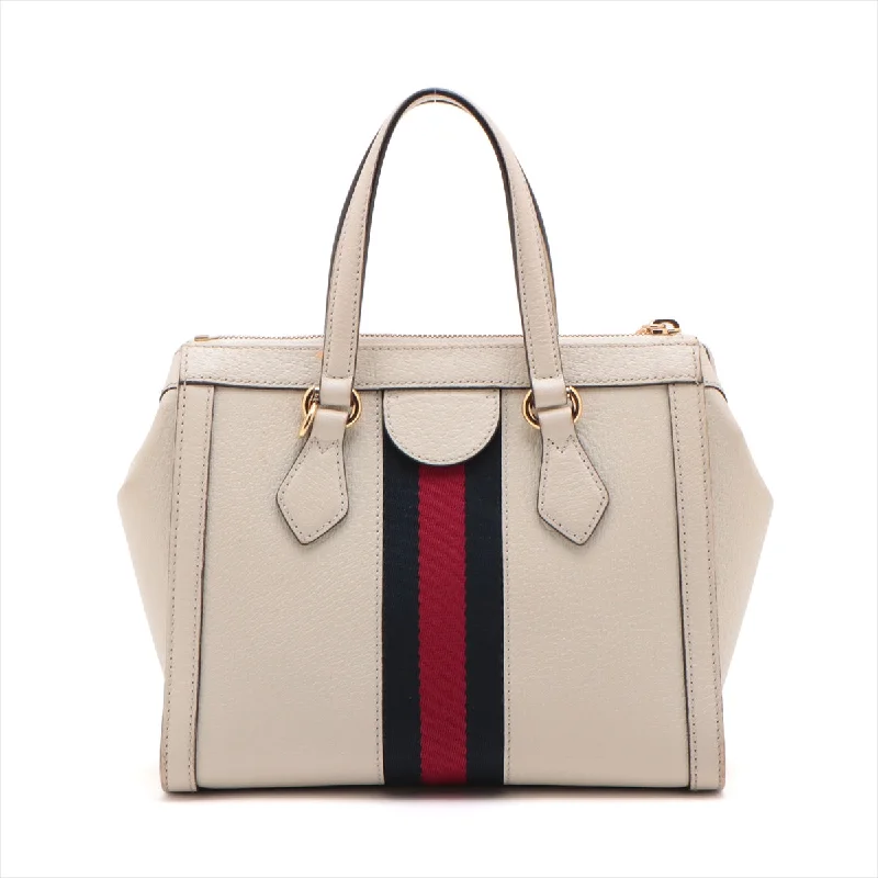 Gucci Ophidia Leather 2WAY Handbag White 547551