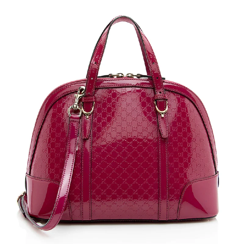 Gucci Microguccissima Patent Leather Nice Satchel (SHF-18853)