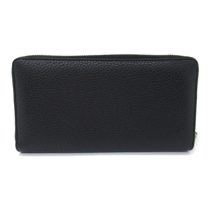 Gucci Round Long Wallet Round Long Wallet Leather  Black 473928