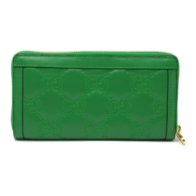 Gucci Round Long Wallet Round Long Wallet Leather  Green 723794