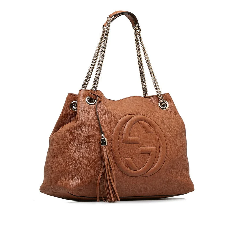 Gucci Soho Chain Shoulder Bag 308982 Brown Leather Ladies