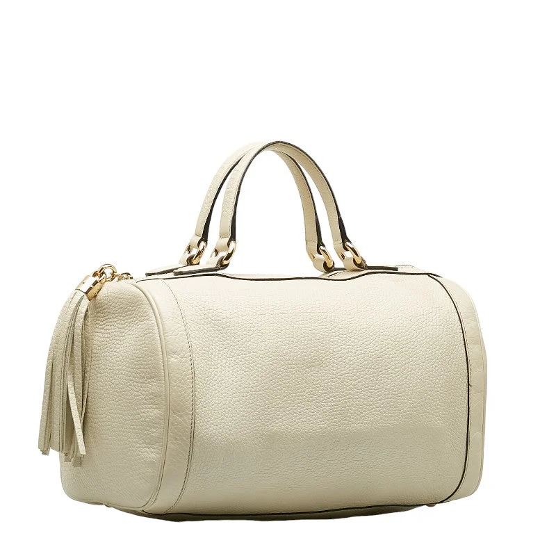 Gucci Soho Interlocg G Handbags Mini Boston Bag 282302 White Leather  Gucci