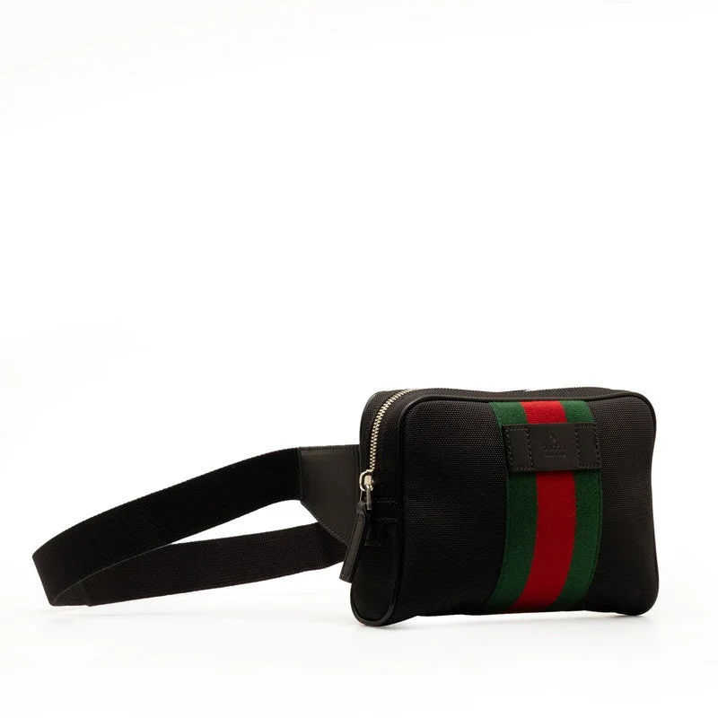 Gucci Sy Line Body Bag Waist Bag 630919 Black Canvas  Gucci