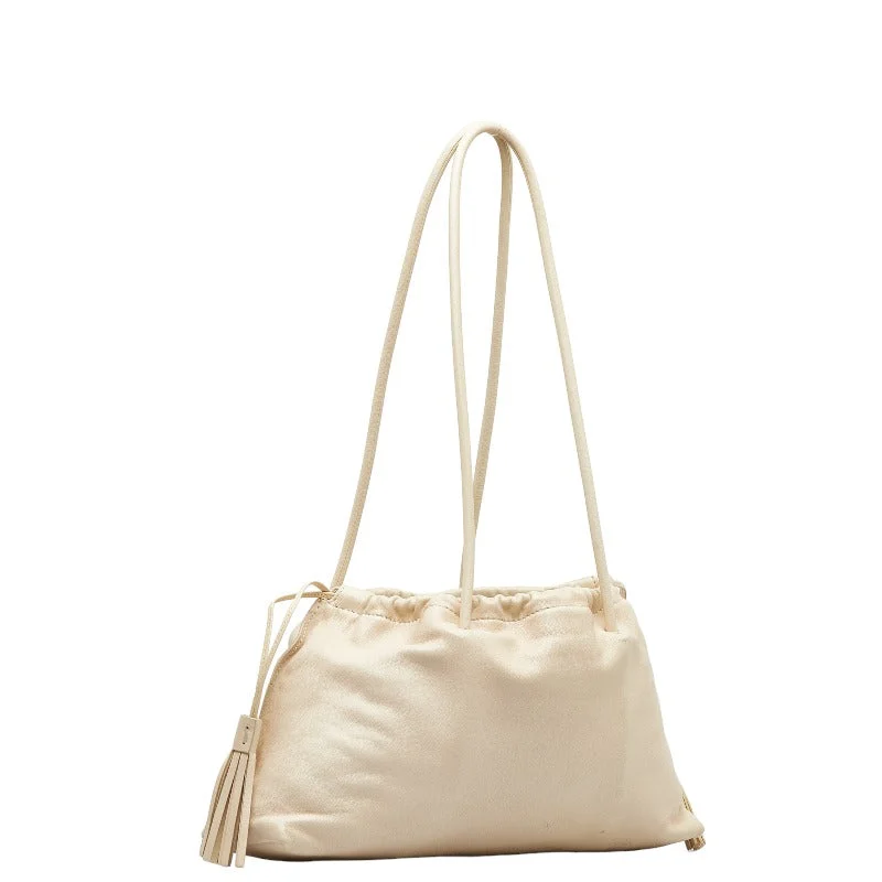 Gucci Tassel Handbag 001 4403 White Ivory Leather  Gucci