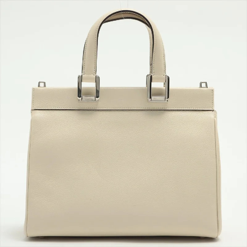 Gucci Zoom Leather 2WAY Handbag White 569712