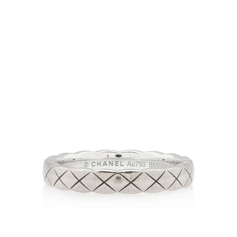 Chanel 18k White Gold Coco Crush Mini Ring - Size 6 (SHF-Fvd7xZ)