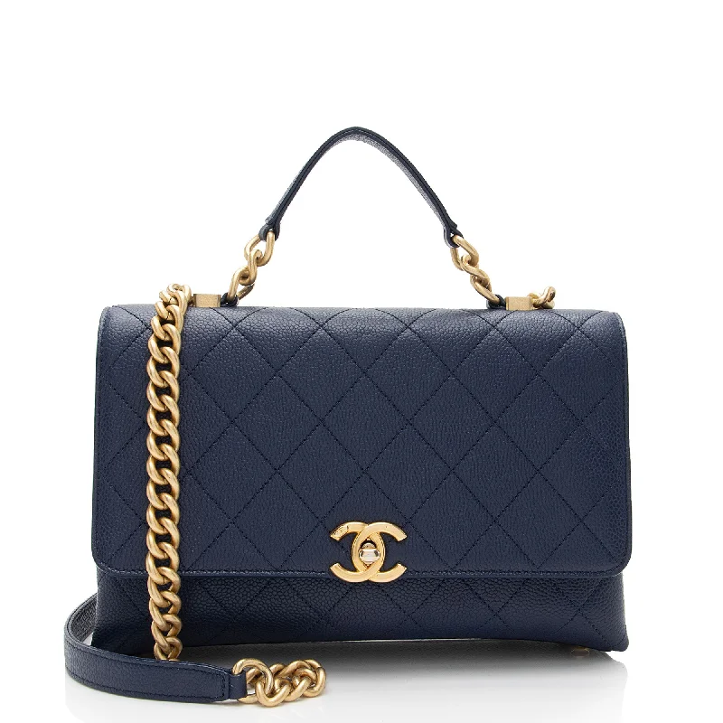 Chanel Caviar Leather Chic Affinity Top Handle (SHF-ocTgVA)