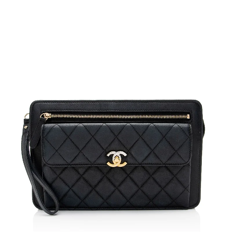 Chanel Caviar Leather Classic Trendy Pouch (SHF-PIhhms)