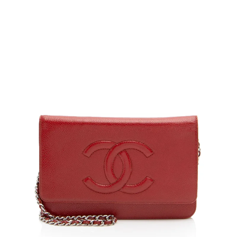 Chanel Caviar Leather Timeless CC Wallet on Chain (SHF-HMJvRT)