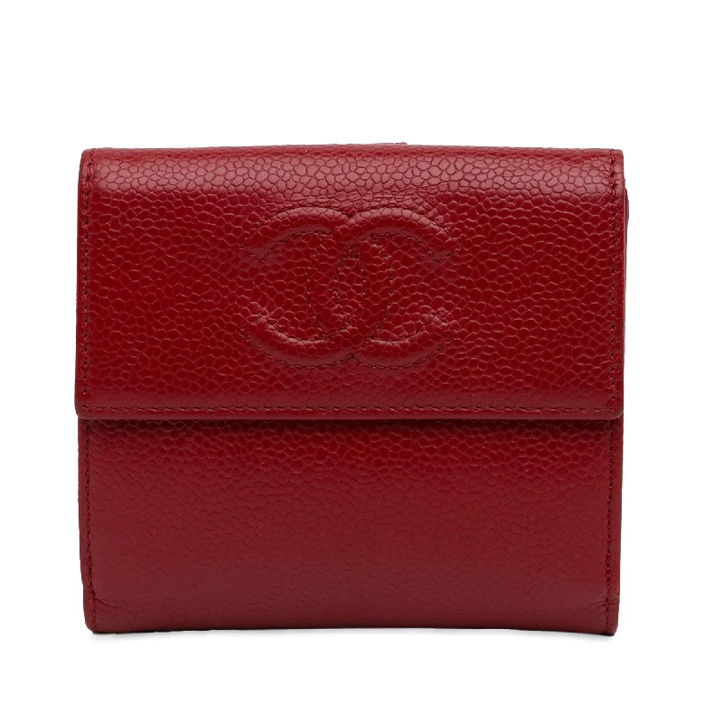 Chanel CC Caviar Compact Wallet (SHG-BLeqED)