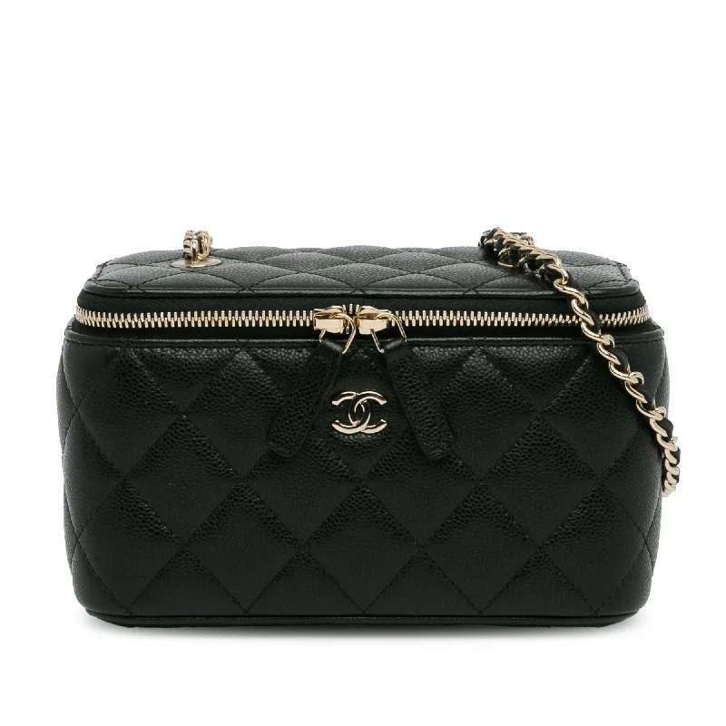 Chanel CC Caviar Leather Vanity Bag (SHG-iQhxBP)