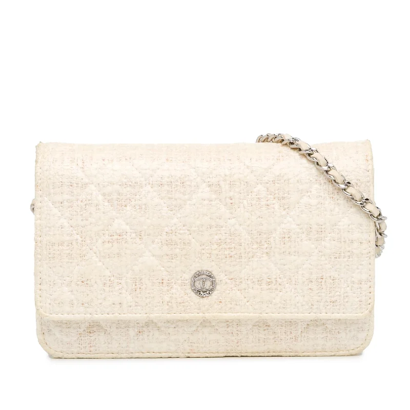 Chanel CC Coated Tweed Wallet On Chain (SHG-zbY19t)