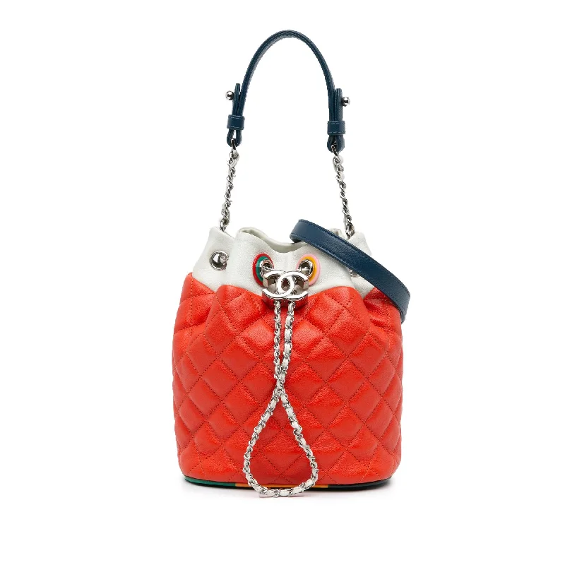 Chanel CC Quilted Lambskin Cuba Drawstring Bucket (SHG-Wj6GMI)