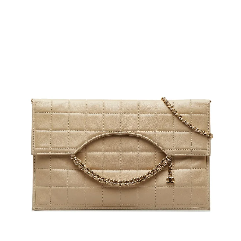 Chanel Choco Bar Fold-Over Satchel (SHG-7erKF6)