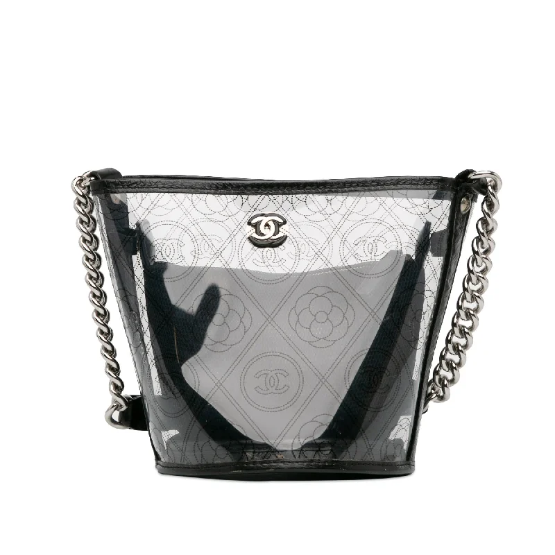 Chanel Crumpled Calfskin PVC Camellia Bucket (SHG-i0Pshh)