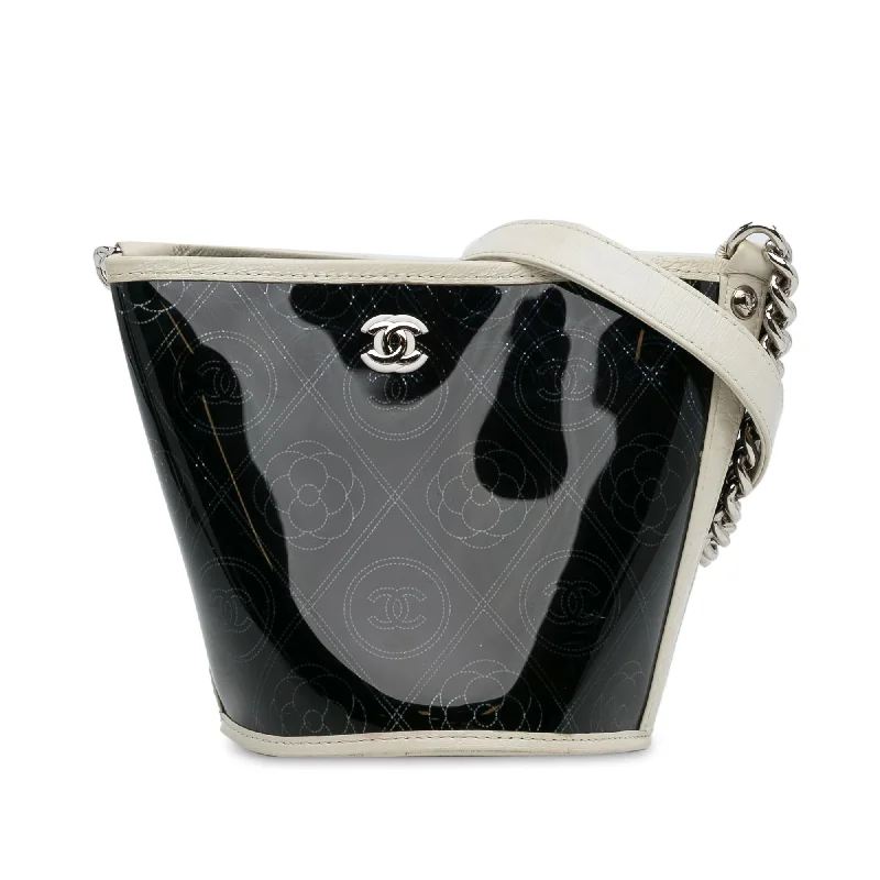 Chanel Crumpled Calfskin PVC Camellia Bucket (SHG-W4bgBM)