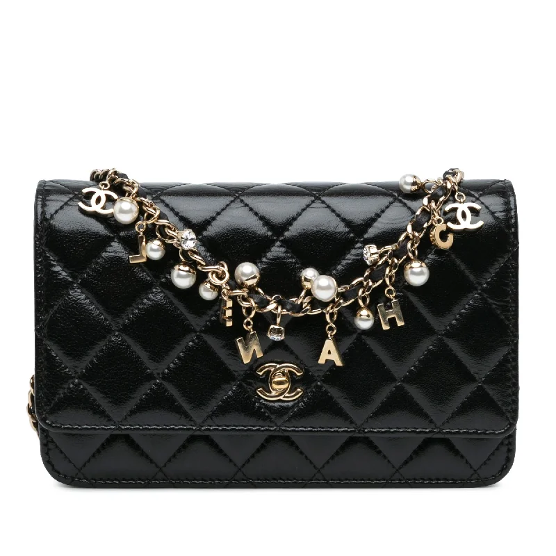 Chanel Glazed Calfskin Pearl Charms Wallet On Chain (SHG-slyTlx)