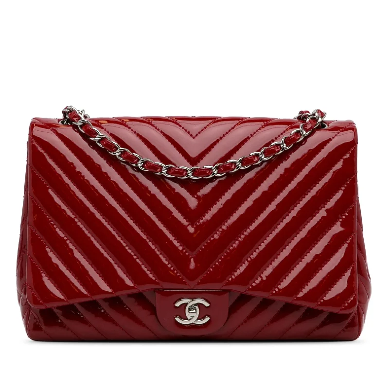 Chanel Jumbo Chevron Patent Single Flap (SHG-8b5izz)